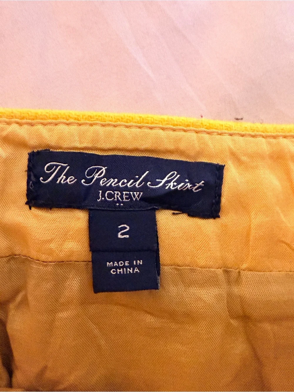 Yellow Women's Straight Wool Skirt